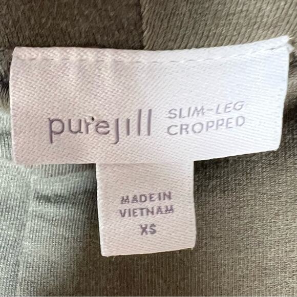 J. Jill army green elastic waist slim leg cropped casual pants size XS B143 - Picture 2 of 4